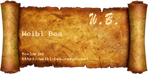Weibl Bea névjegykártya